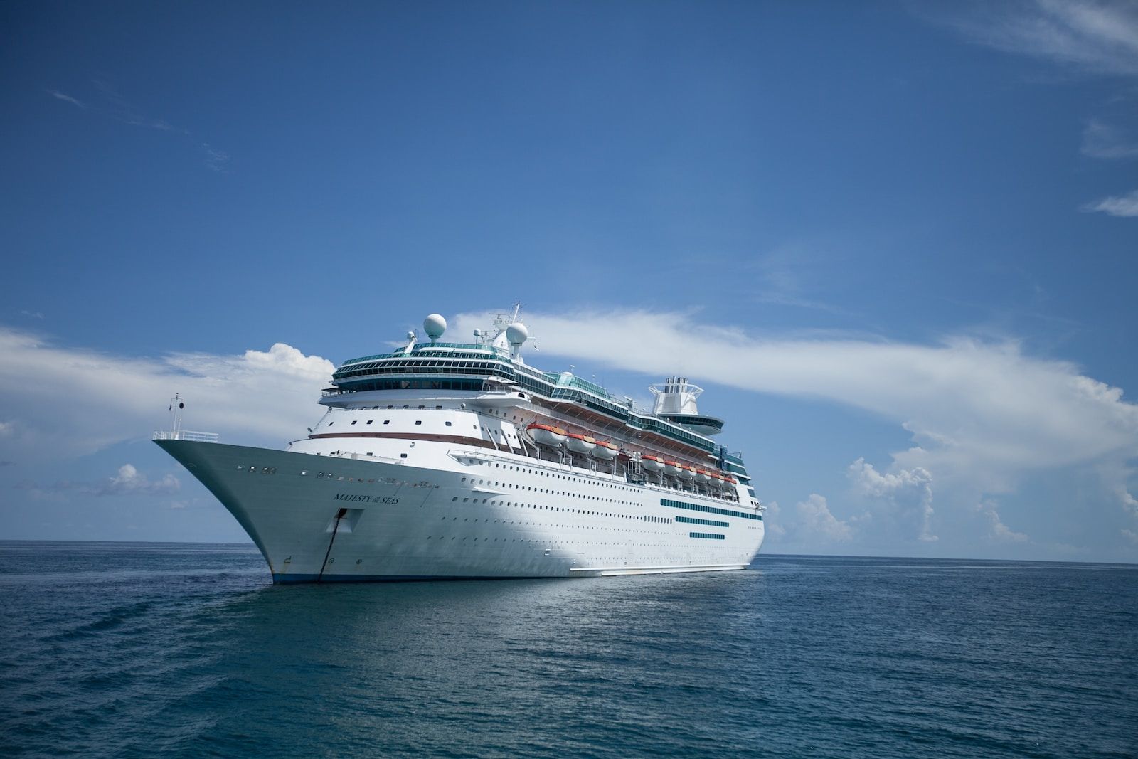 a cruise ship in the middle of the ocean